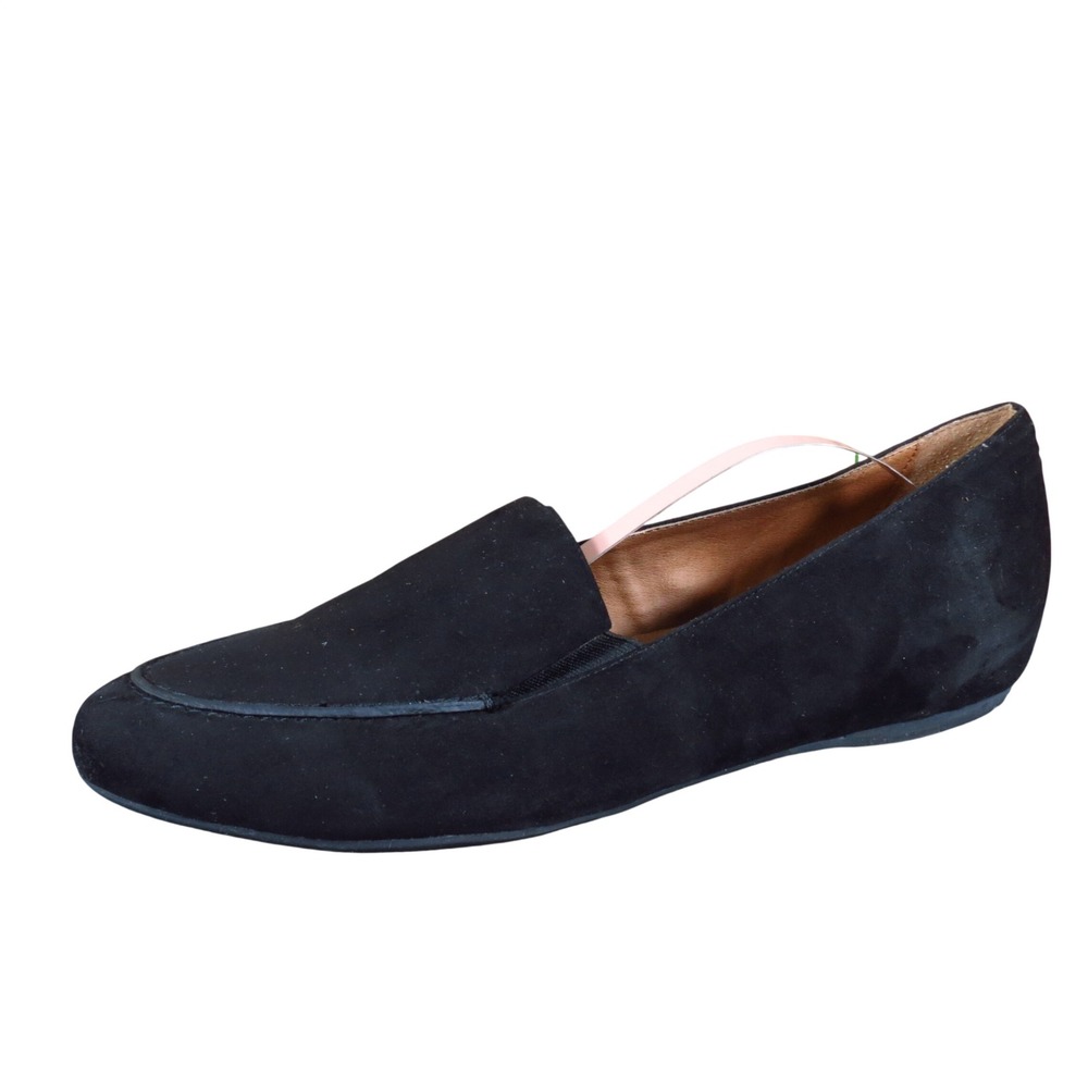 Solanz Torrid Women Loafer Flat 9.5 Wide Office Professional Black Faux Suede